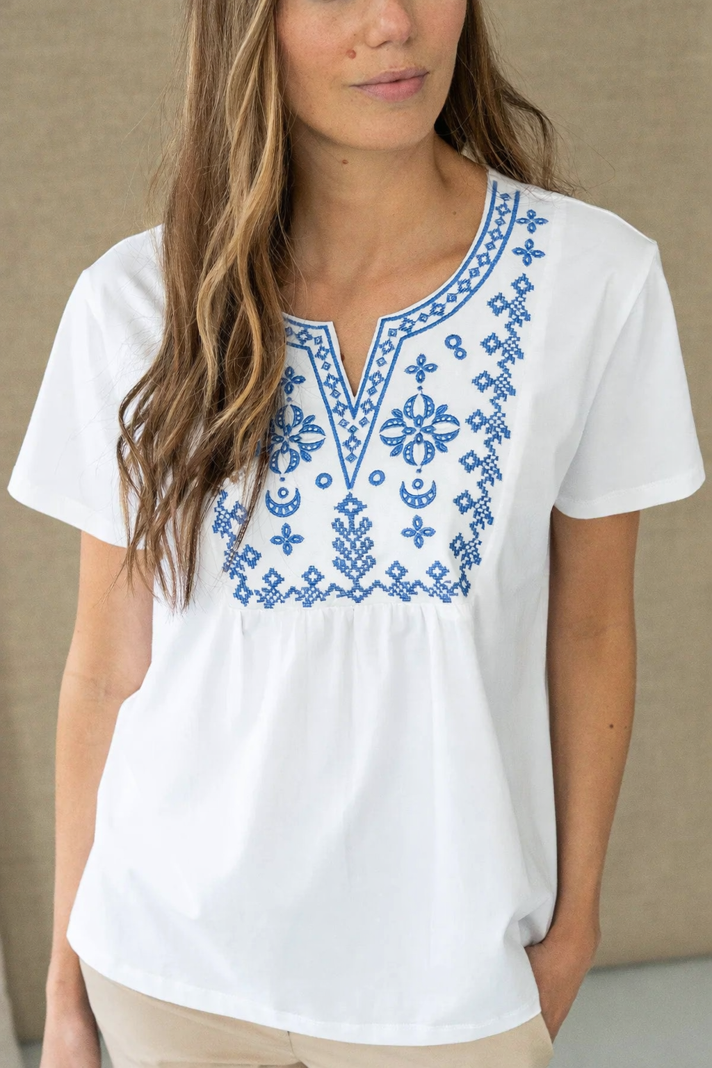 Hongo -Blue  Detailed T-Shirt