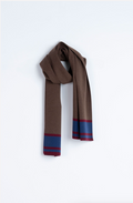 Hongo - Brown Scarf with Contrast Stripes