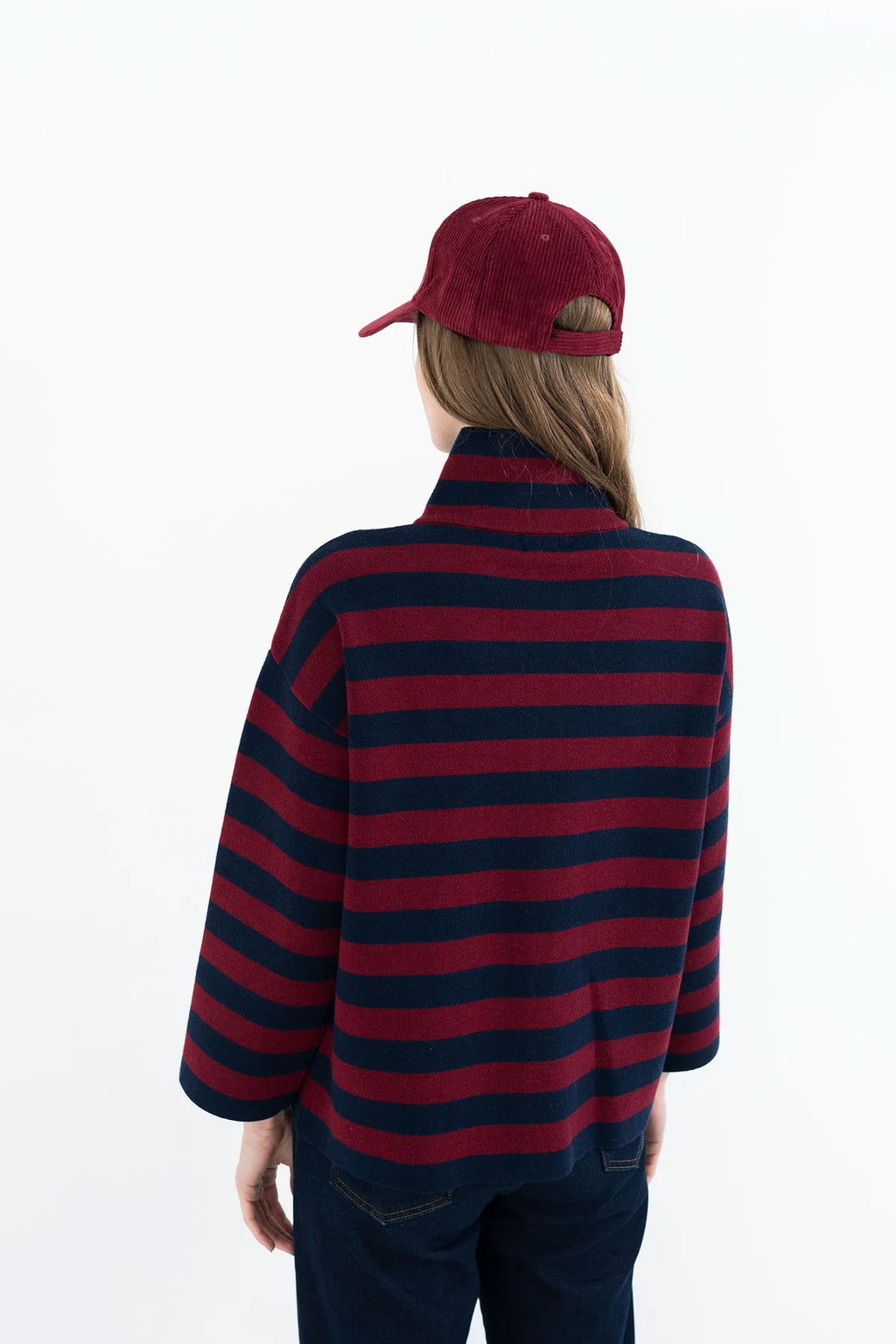 Hongo - Burgundy Stripe Zip
