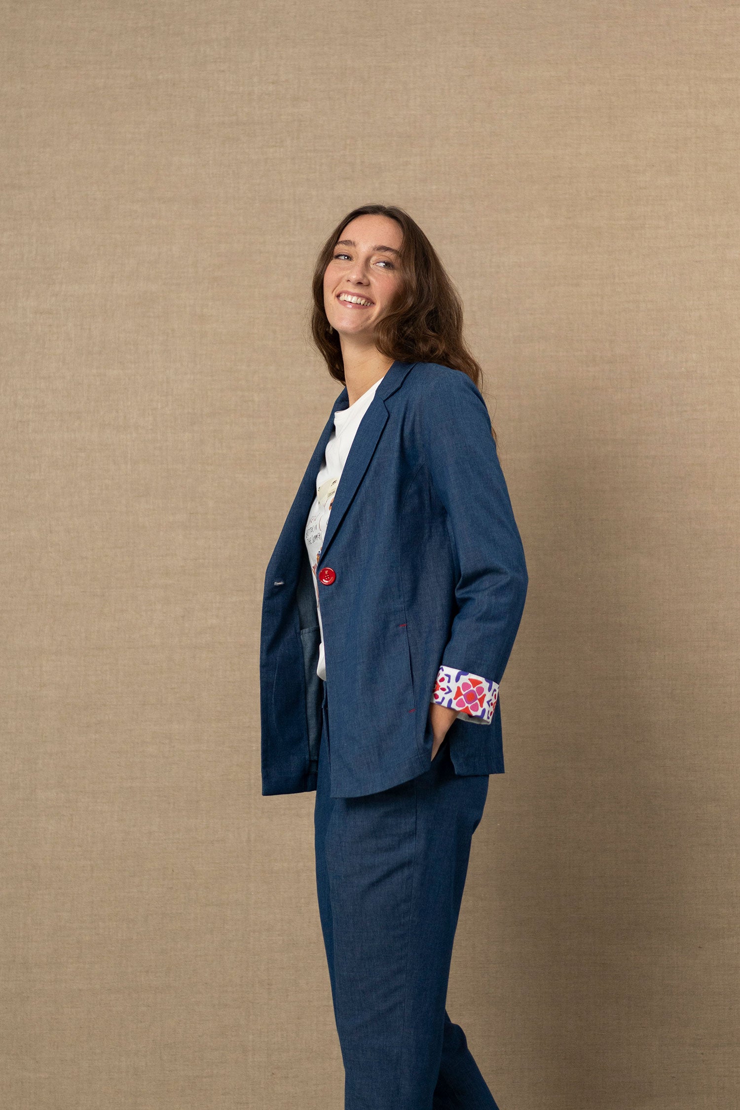 Hongo - Denim Cotton Blazer Jacket