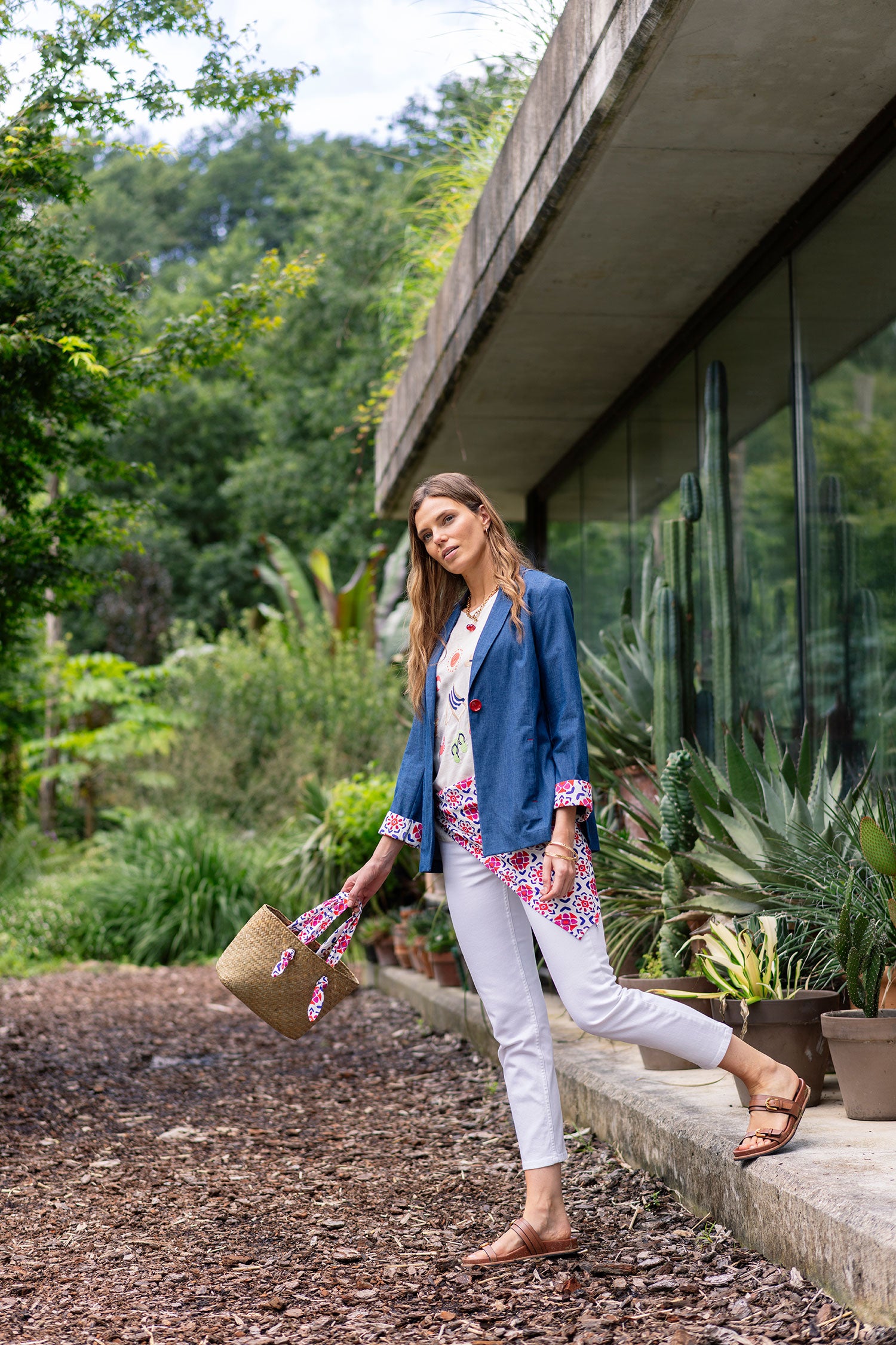 Hongo - Denim Cotton Blazer Jacket