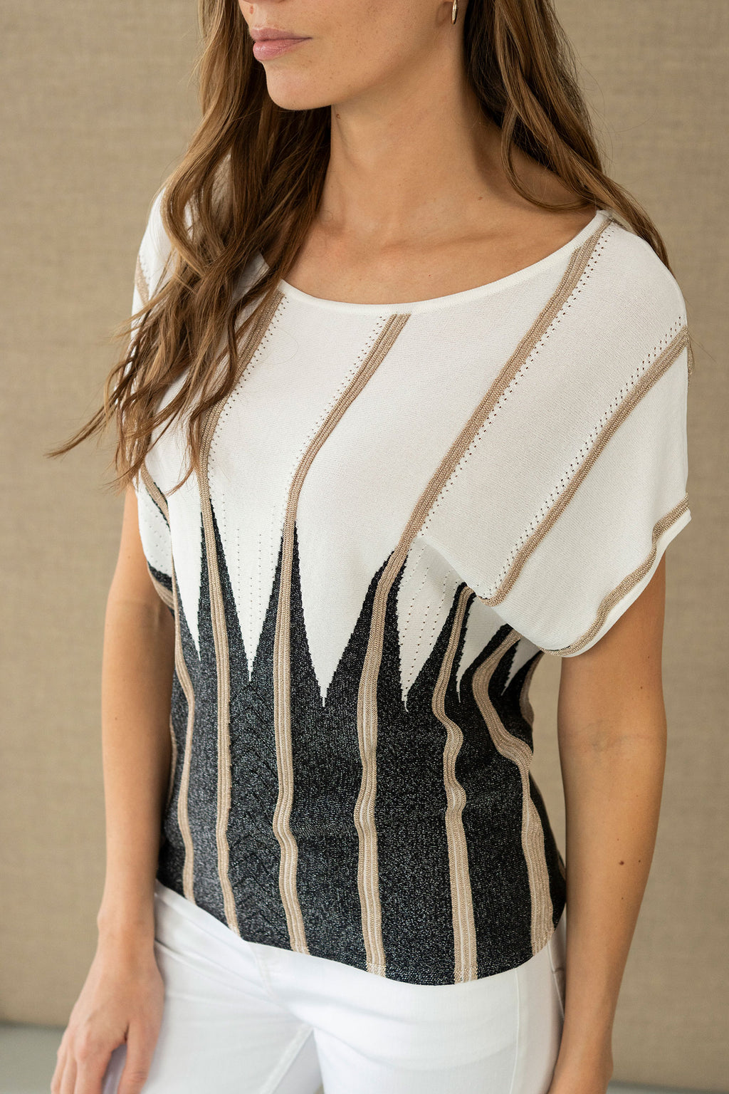 Hongo - Gold & Black Lurex Top