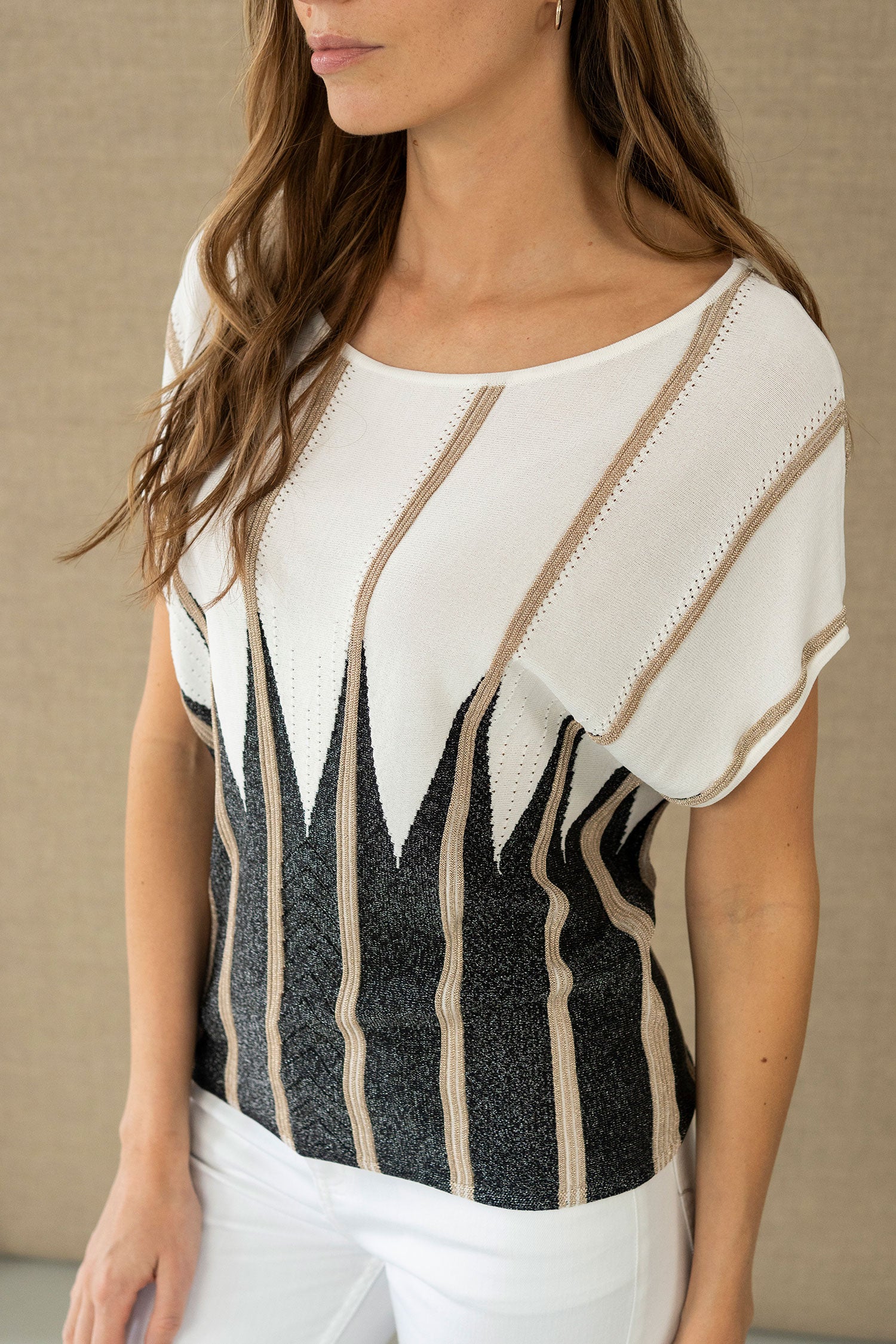 Hongo - Gold & Black Lurex Top