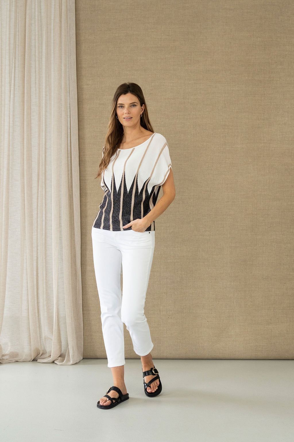 Hongo - Gold & Black Lurex Top