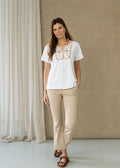 Hongo - Gold  Detailed T-Shirt
