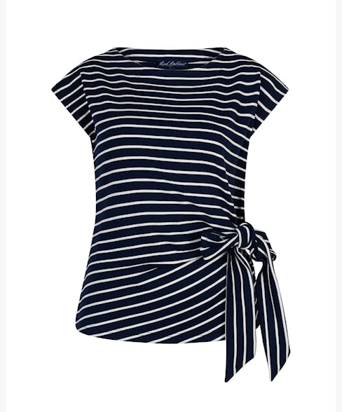Red Button - Terry Stripe Top