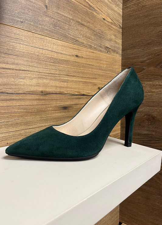 Lodi - Dark Green Suede Heel