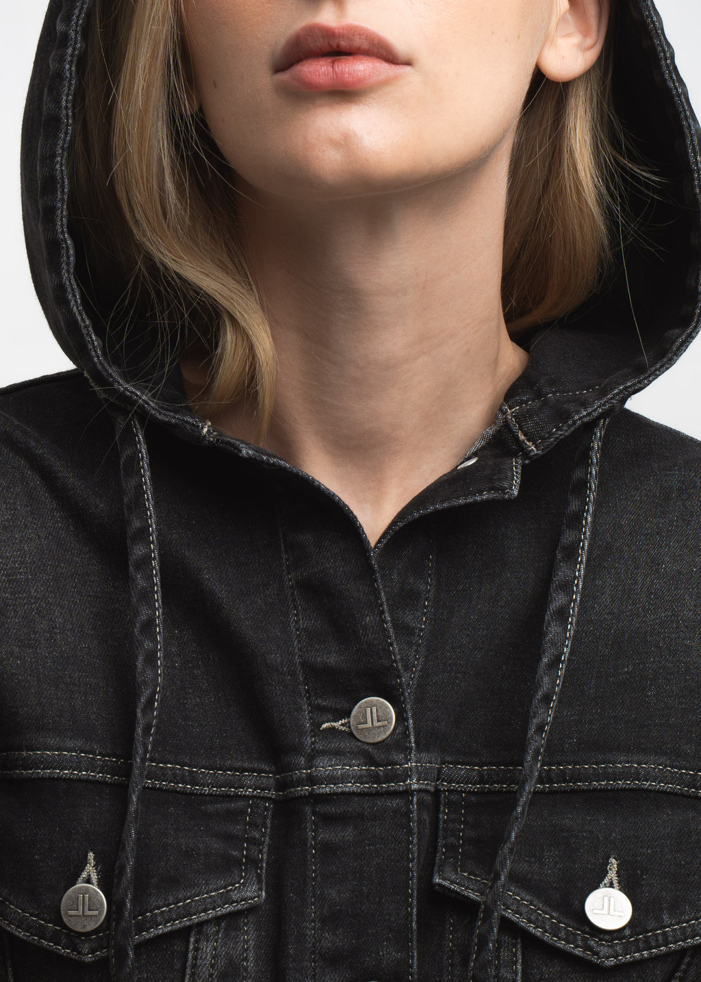 Jane Lushka - Faded Denim Black Hood