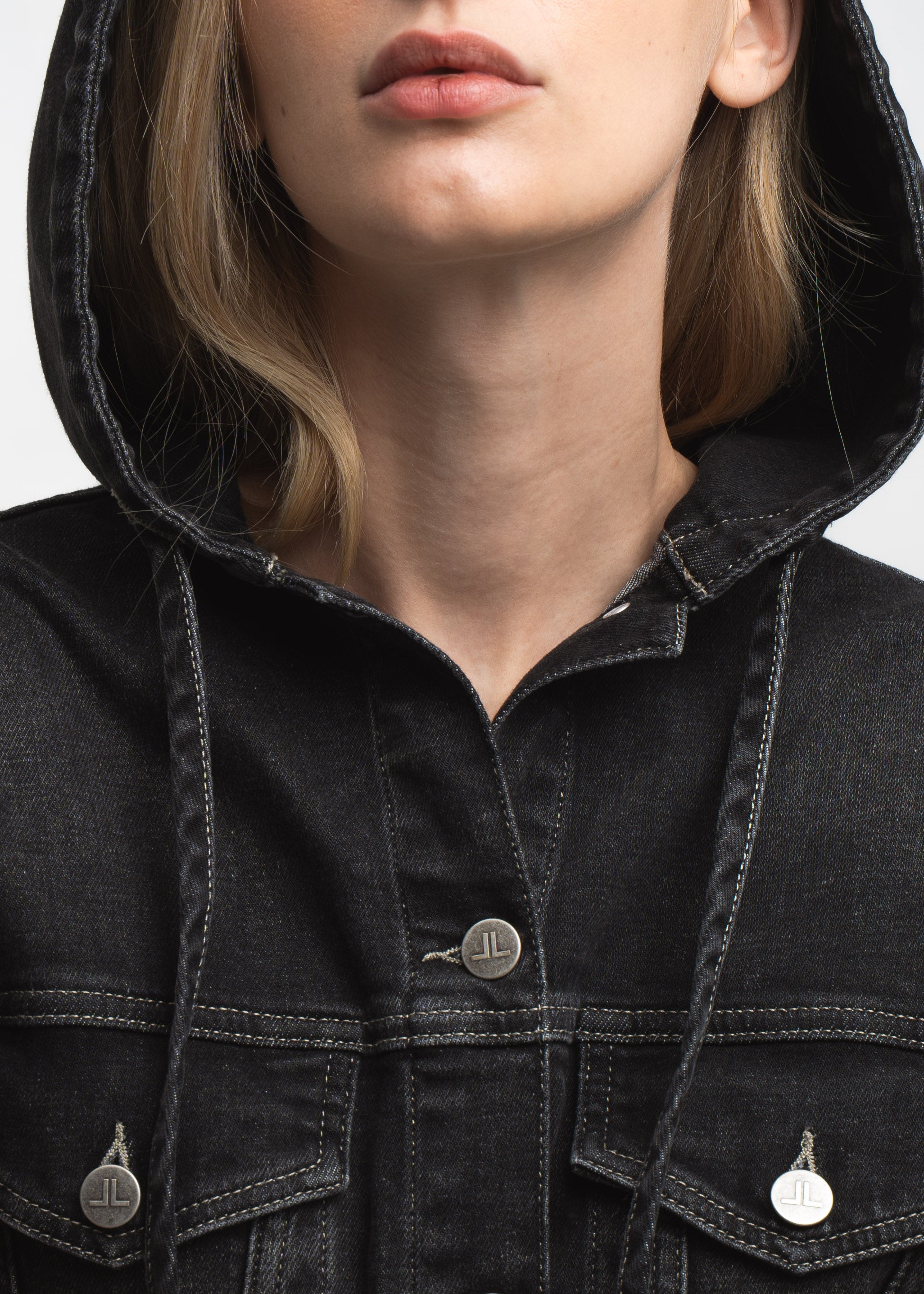 Jane Lushka - Faded Denim Black Hood