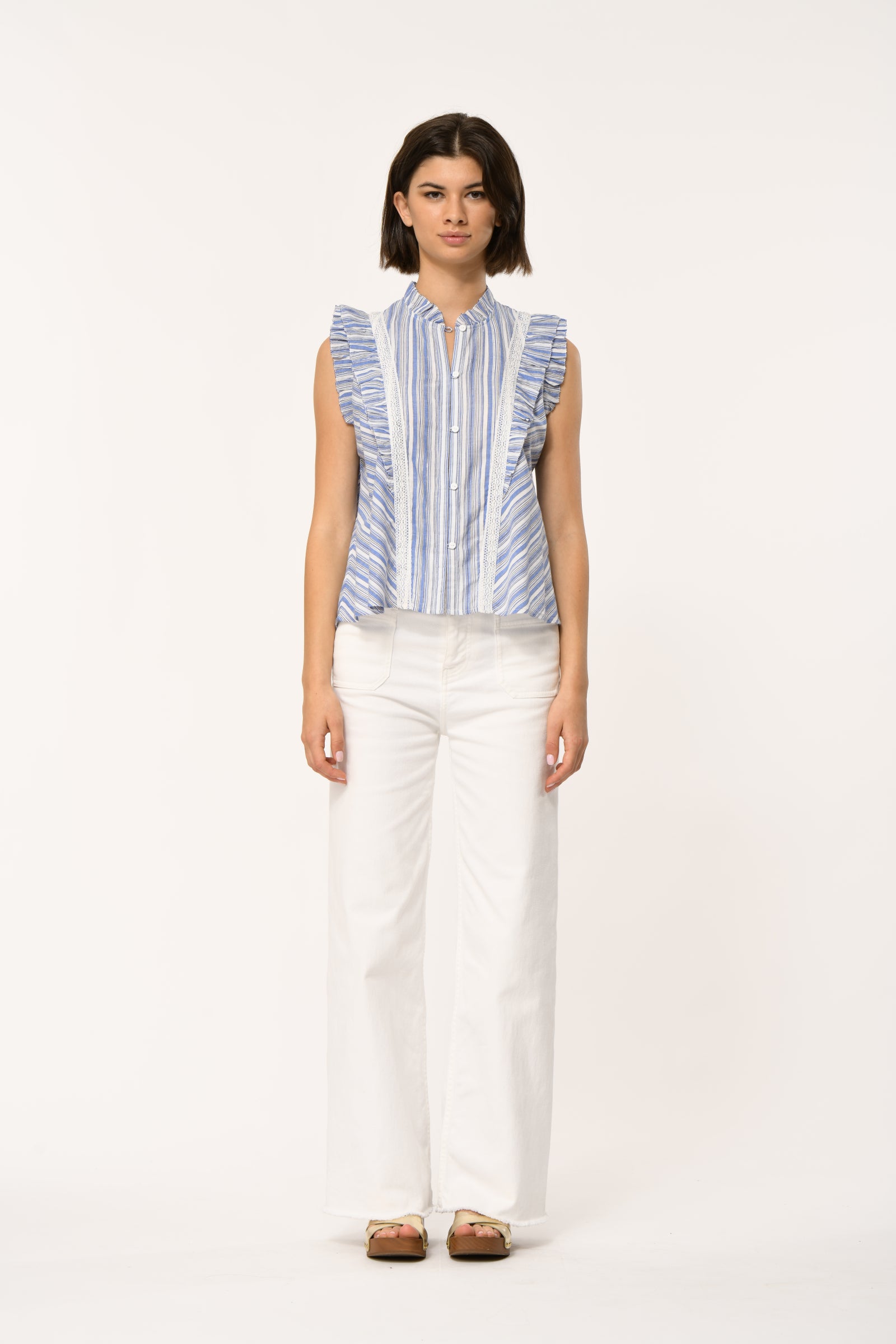La Fee Maraboutee - Flina Blue Ruffle Blouse