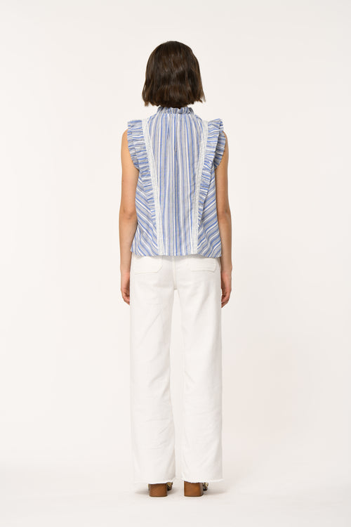 La Fee Maraboutee - Flina Blue Ruffle Blouse