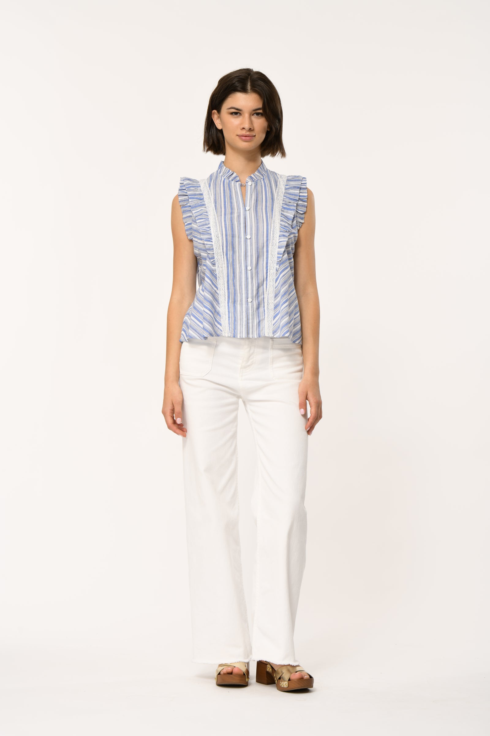 La Fee Maraboutee - Flina Blue Ruffle Blouse
