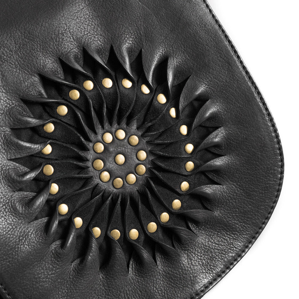 Leather Crossbody Bag with Beautiful Handmade Pattern