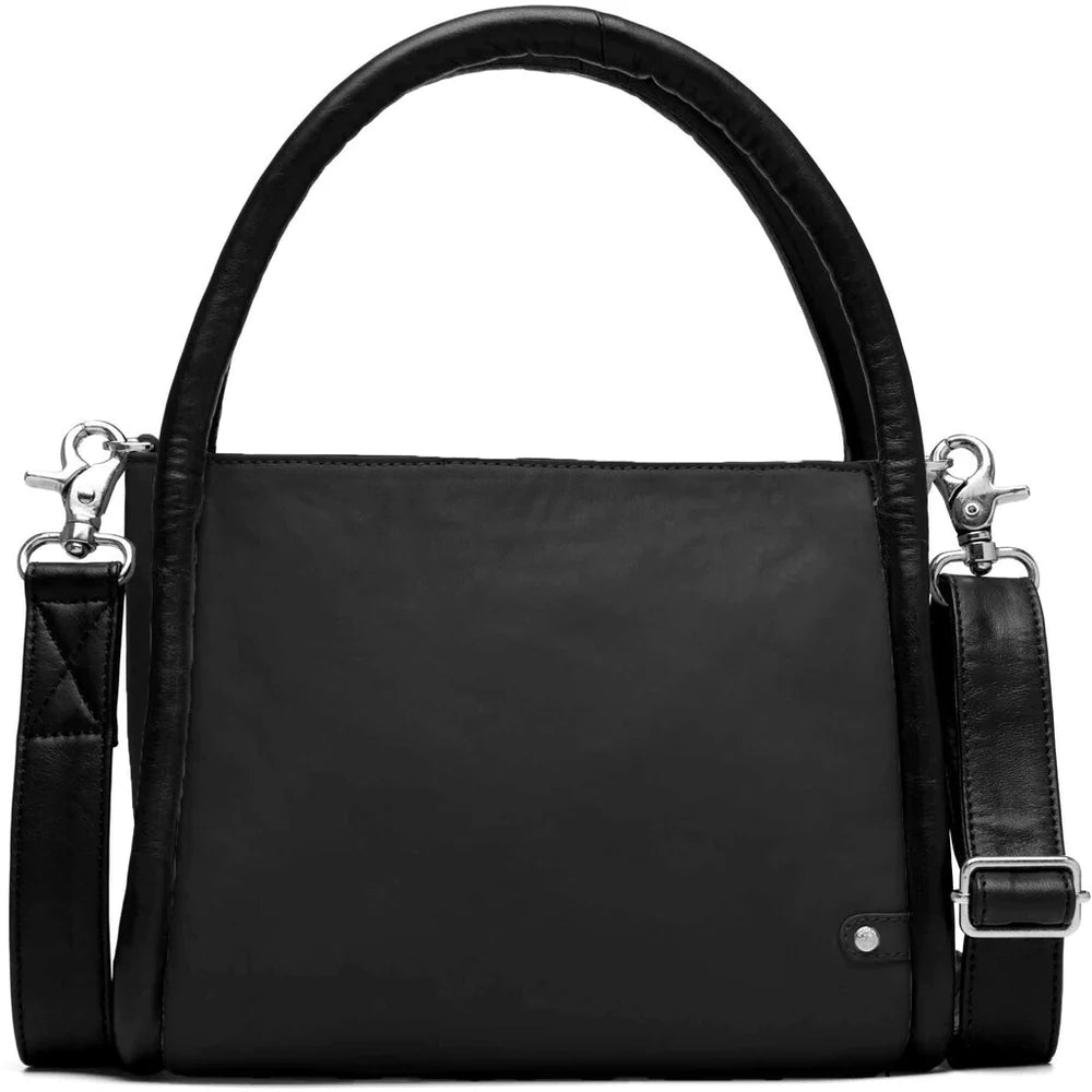 Ribbed Detail Crossbody Leather Bag