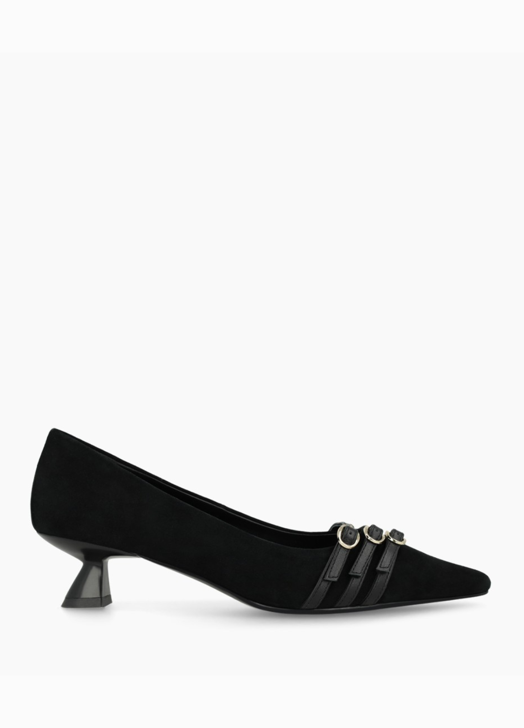 Lodi - Roma Black Suede Court Shoe