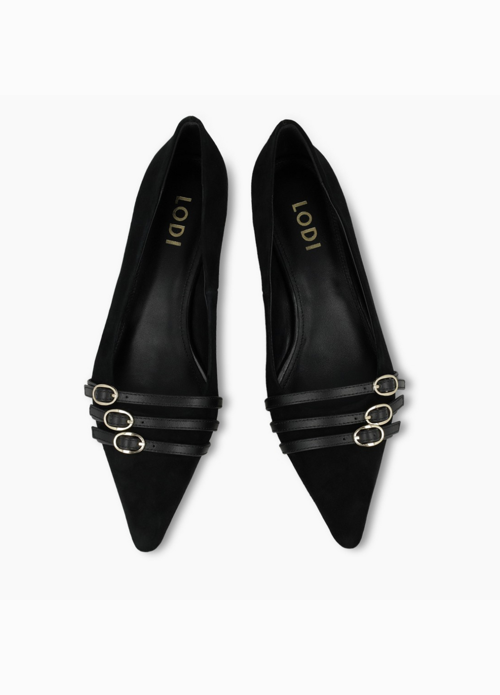 Lodi - Roma Black Suede Court Shoe
