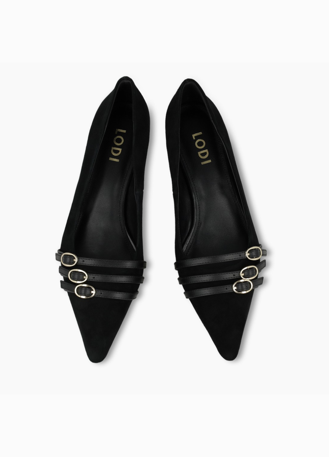 Lodi - Roma Black Suede Court Shoe