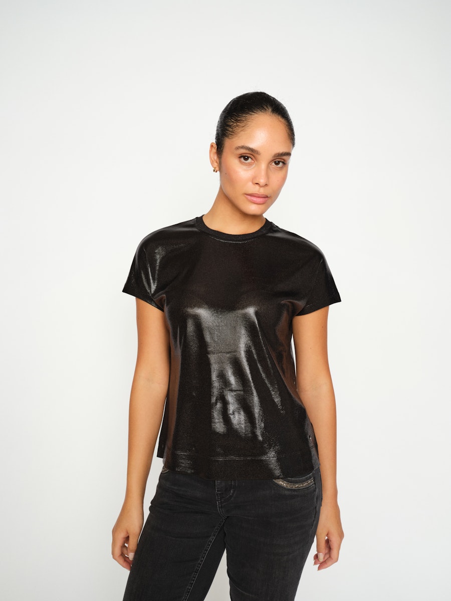 Mos Mosh - Nivola Black Metallic Tee