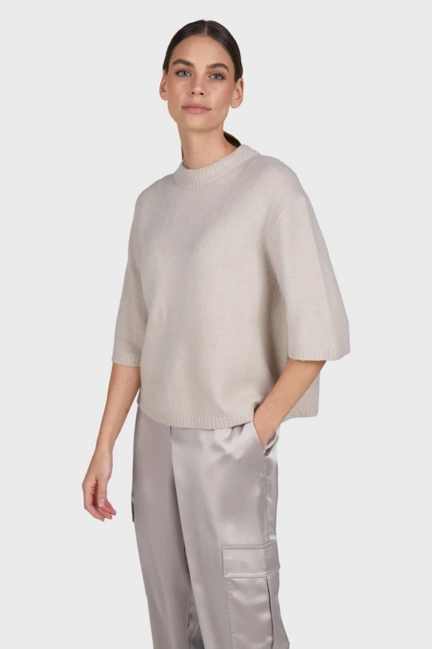 Marc Aurel - Cropped Taupe Sweater