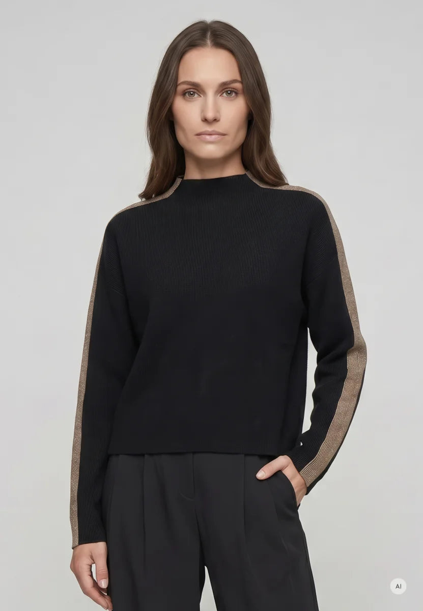 Marc Aurel - Black Contrasting Stripe Sweater