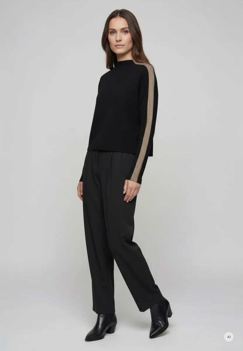 Marc Aurel - Black Contrasting Stripe Sweater