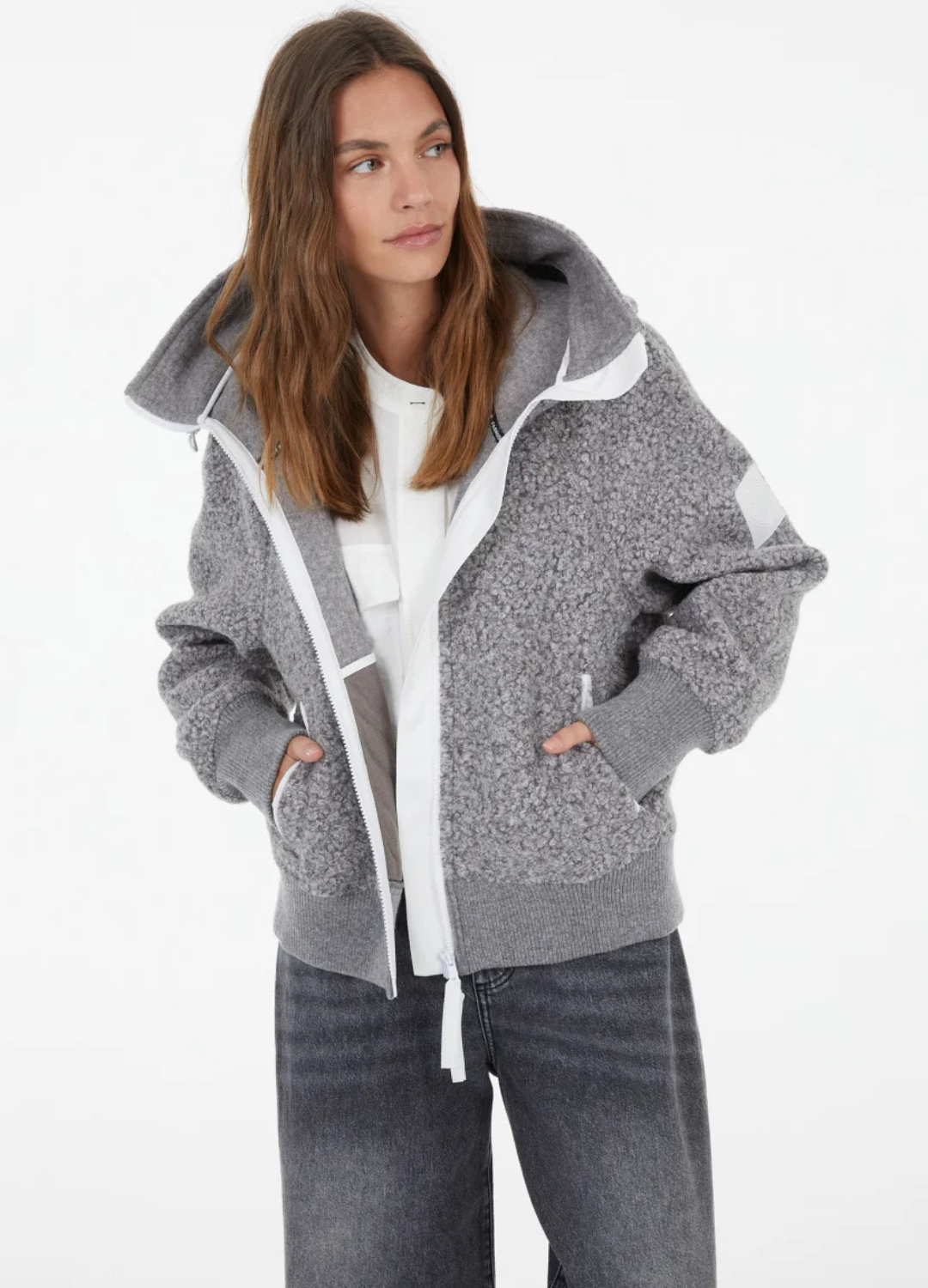 Marc Aurel - Grey Zip Teddy Hood