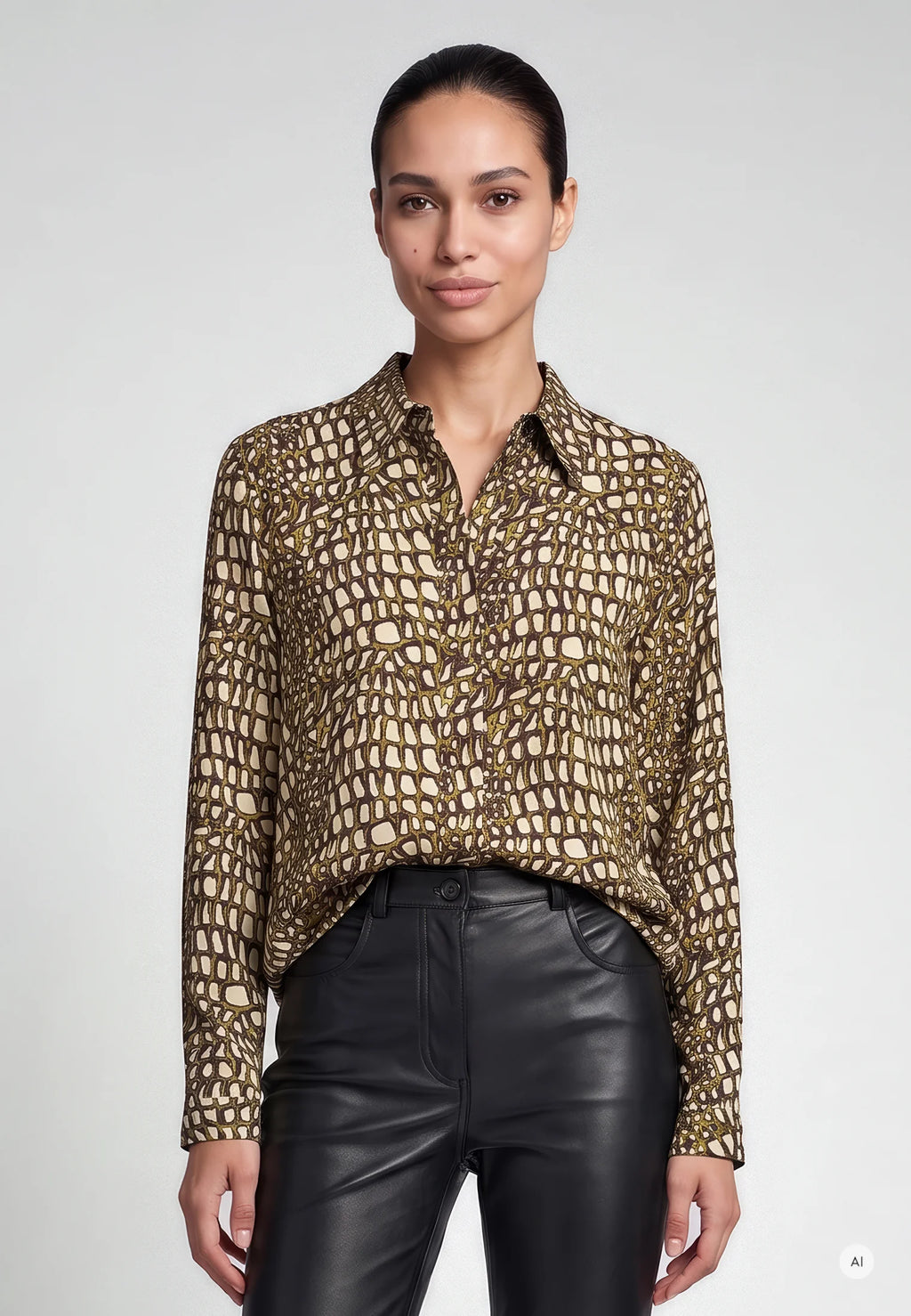 Marc Aurel - Olive Pattern Blouse