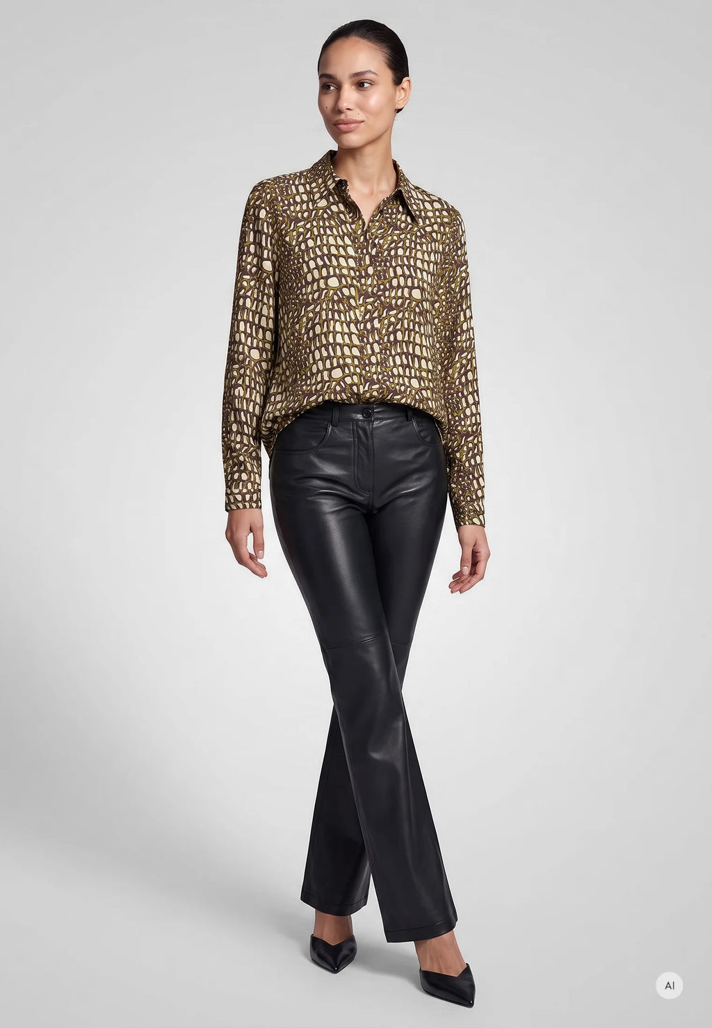 Marc Aurel - Olive Pattern Blouse