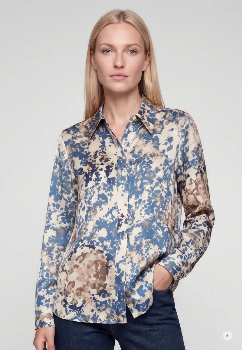 Marc Aurel - Pattern Button Blouse