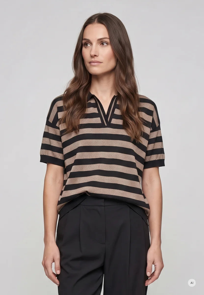 Marc Aurel - Polo Gold Stripe Shirt