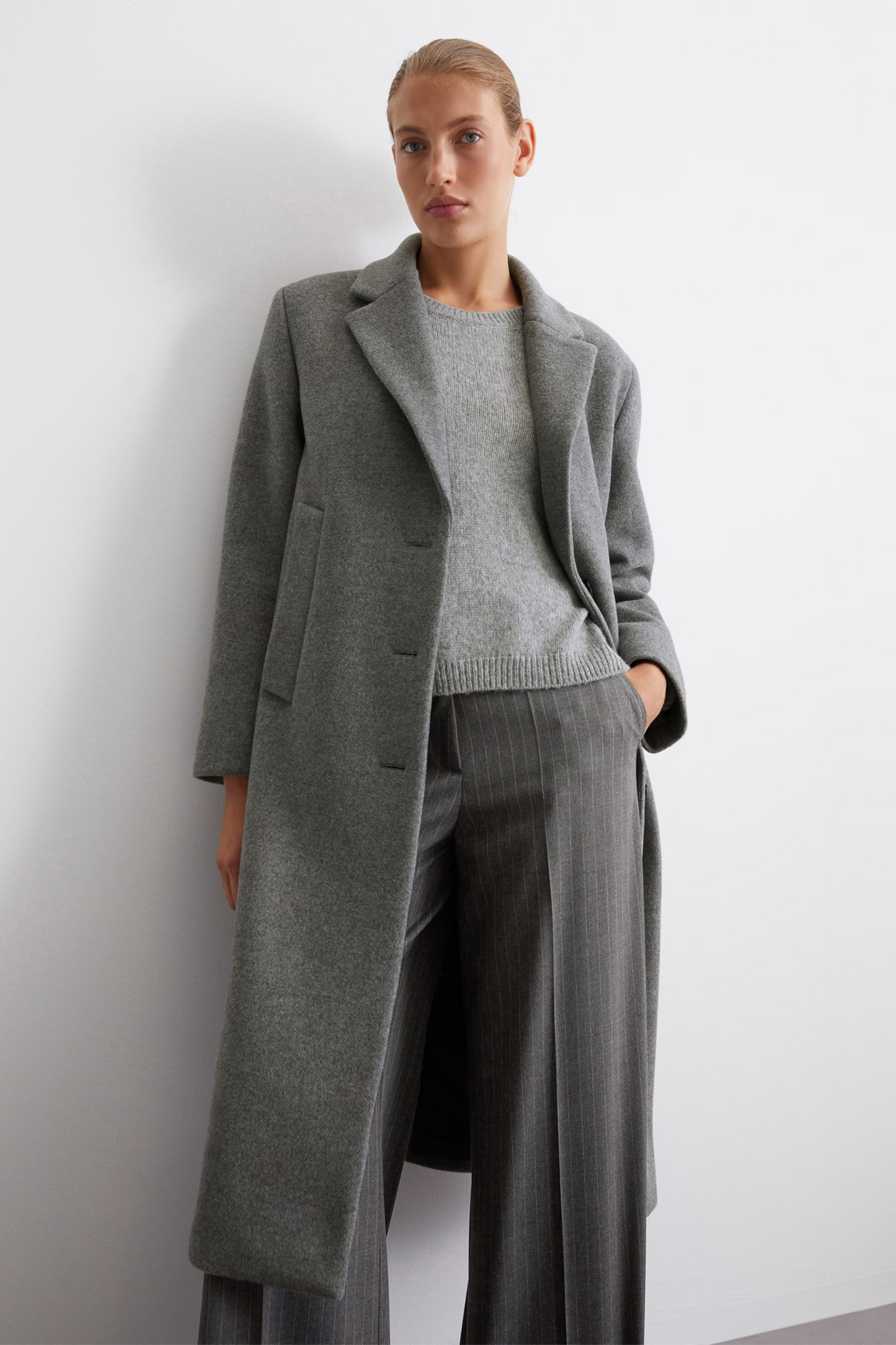 Marc O Polo - BLAZER COAT RELAXED MADE FROM A WOOL MIX IN GRAY