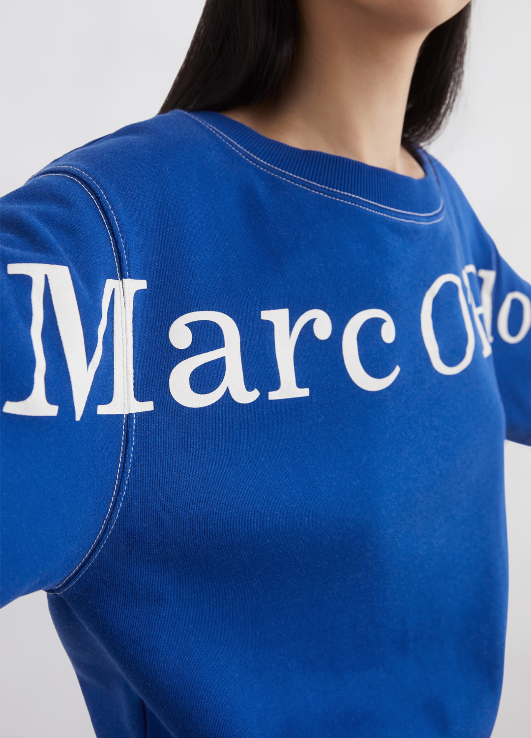 Marc O Polo - Crop Blue Logo Sweater