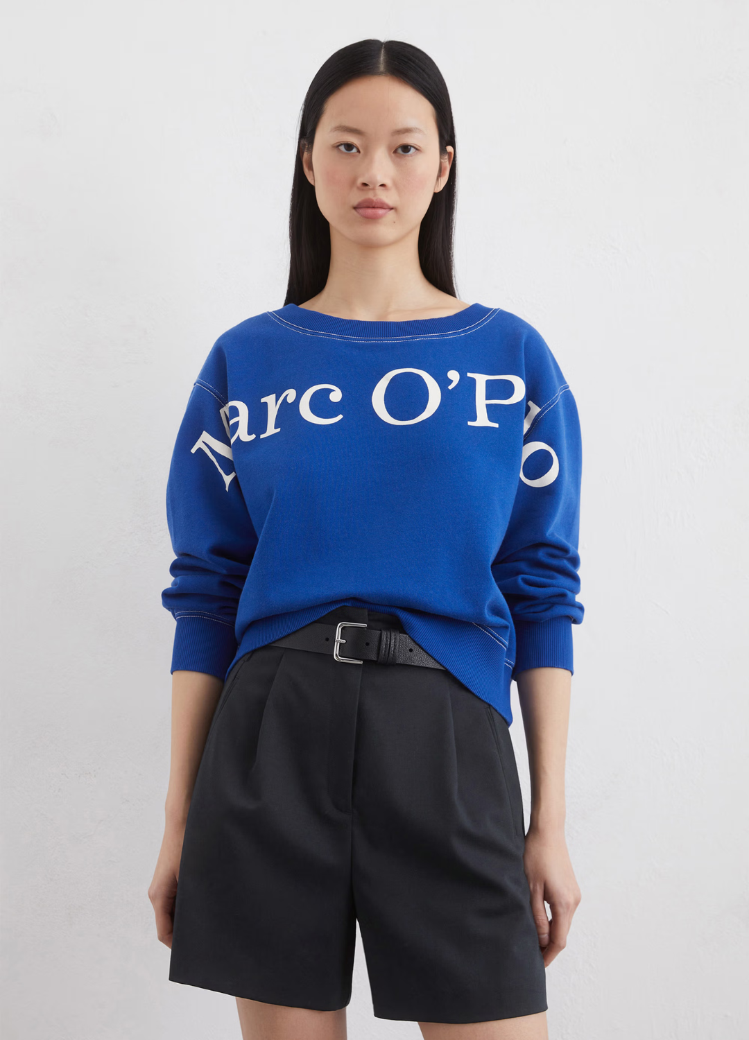 Marc O Polo - Crop Blue Logo Sweater