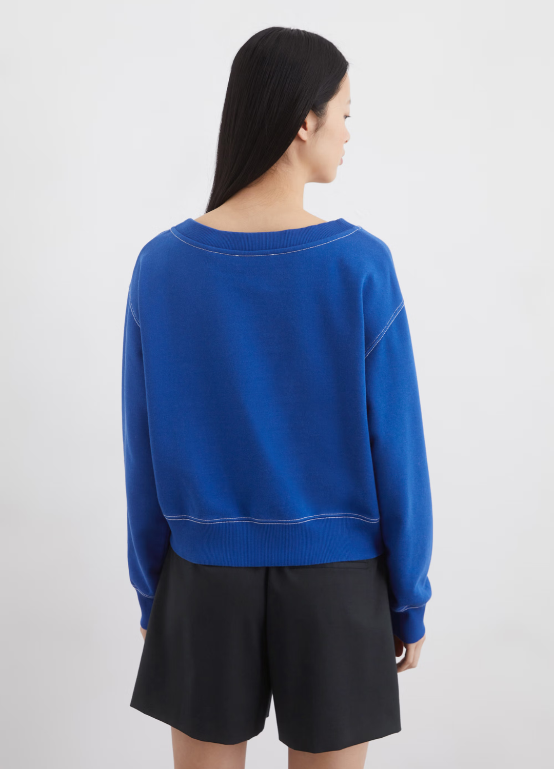 Marc O Polo - Crop Blue Logo Sweater