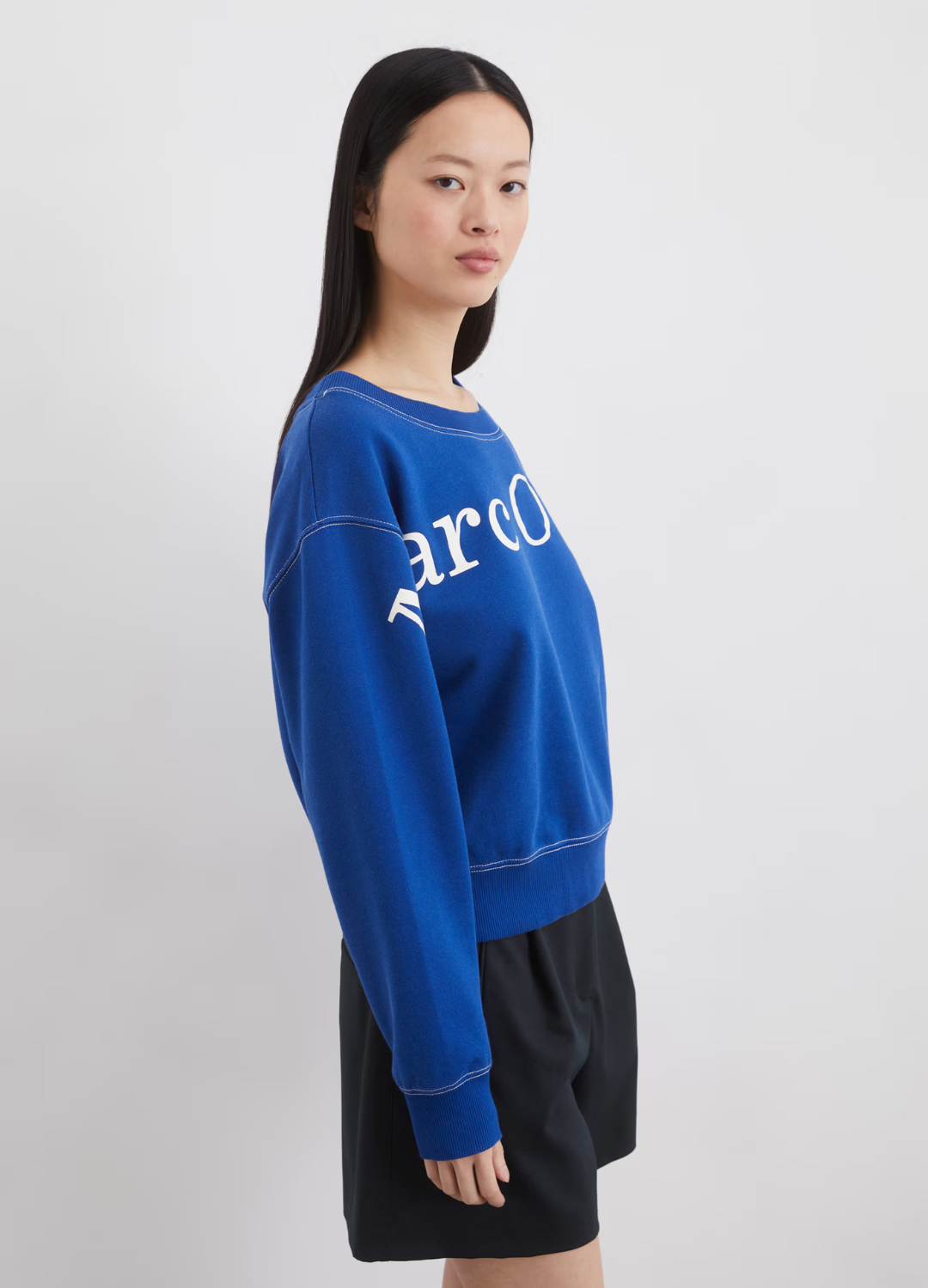 Marc O Polo - Crop Blue Logo Sweater