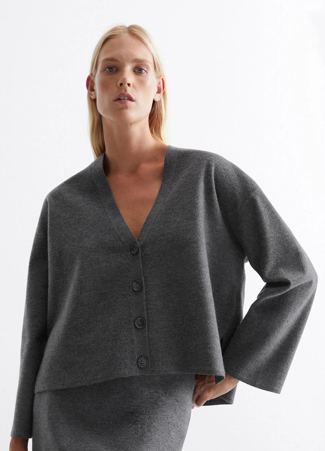 Marc O Polo - Grey Melange Relaxed Cardigan