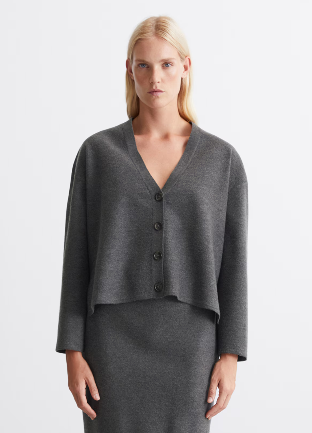 Marc O Polo - Grey Melange Relaxed Cardigan