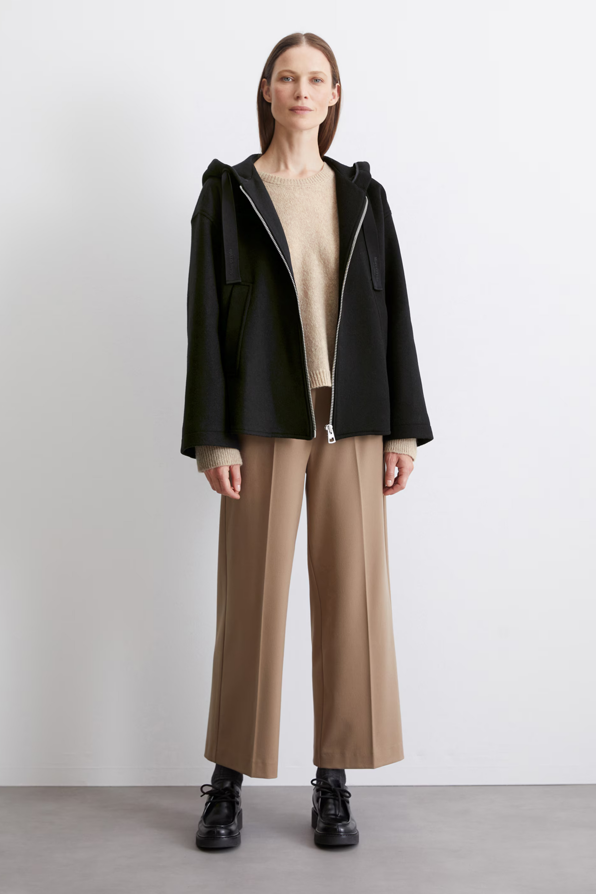 Marc O Polo - CAPE JACKET RELAXED MADE FROM A WOOL MIX IN BLACK