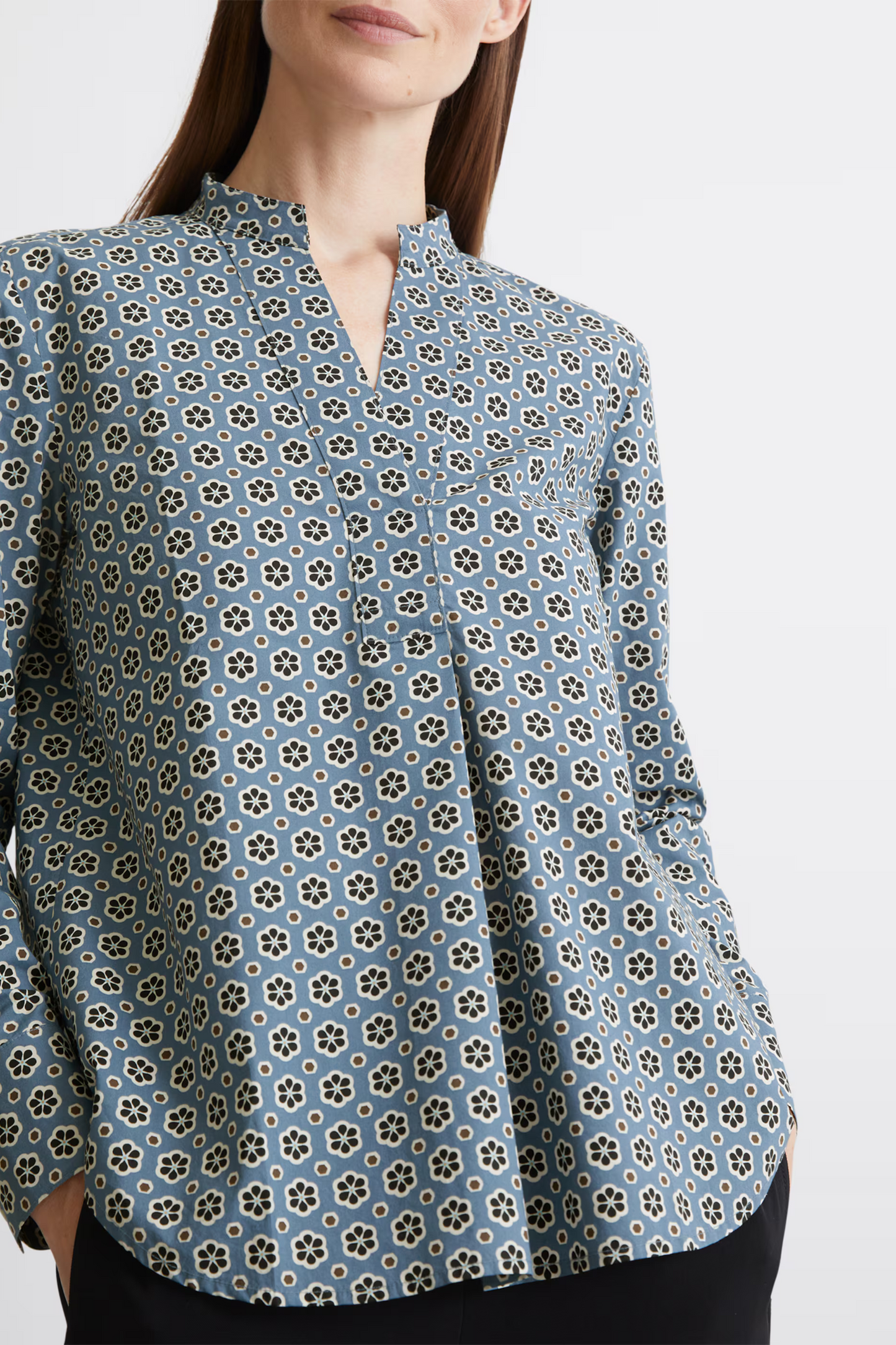 Marc O Polo - Tunic Blue Multi Cotton Blouse