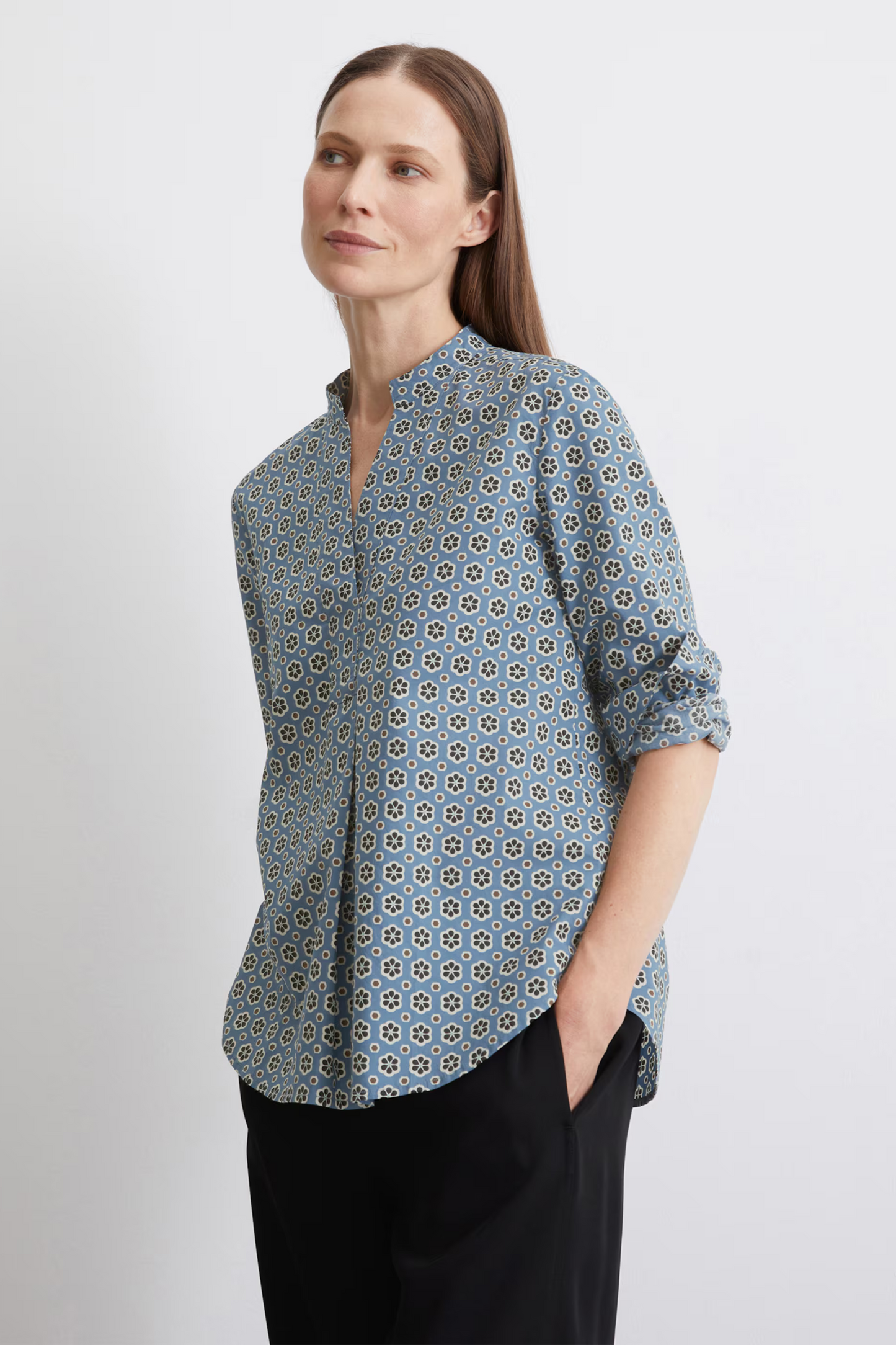 Marc O Polo - Tunic Blue Multi Cotton Blouse