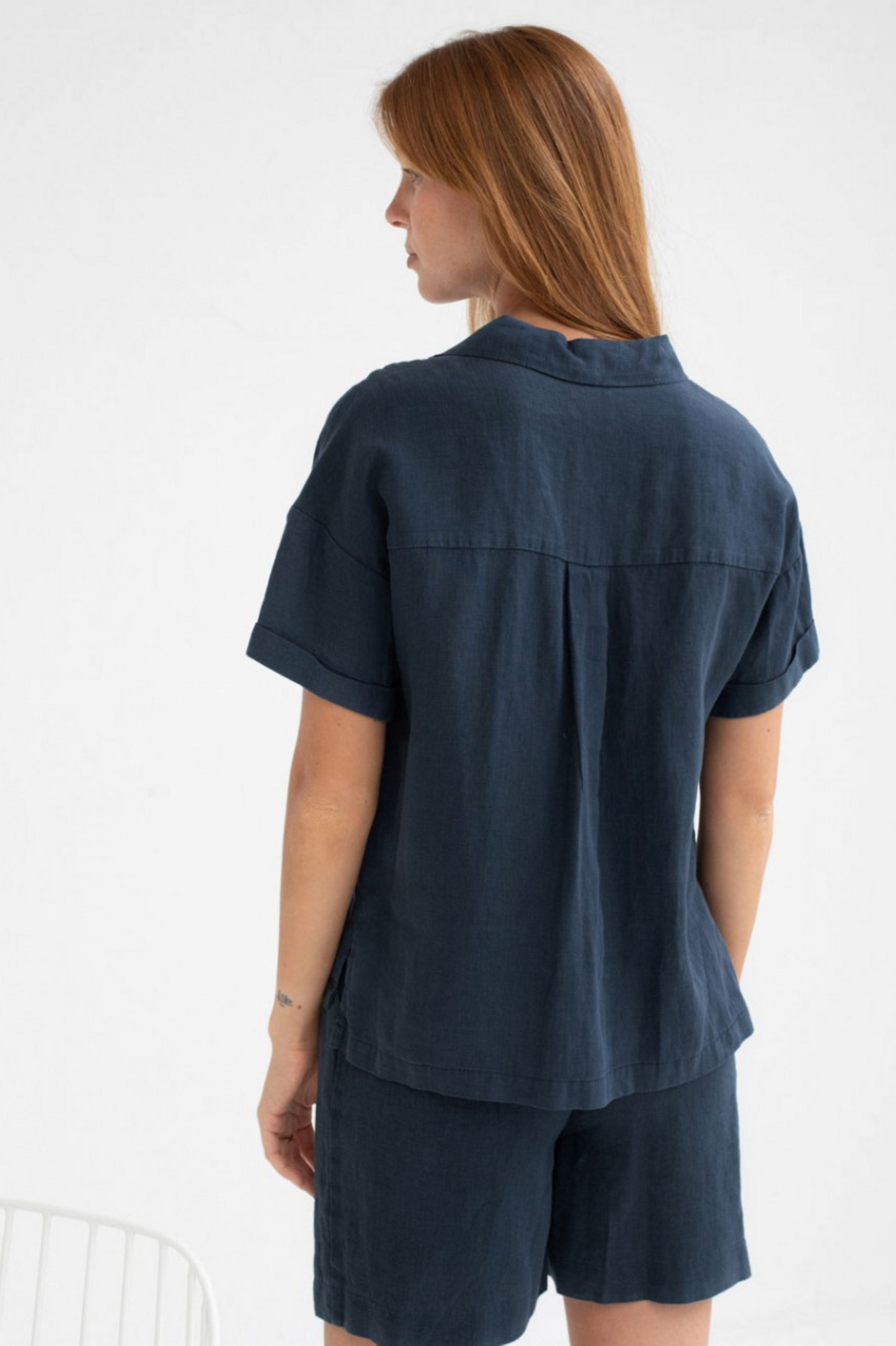 Molan - Navy Linen Shirt