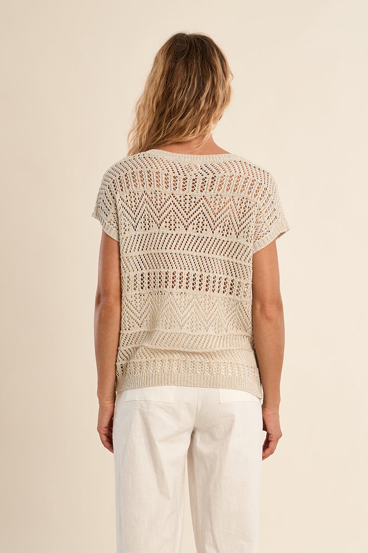 Molly Bracken - Argent Silver Knit Blouse