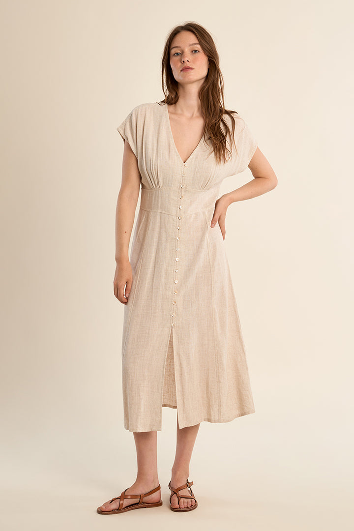 Molly Bracken - Beige Linen Dress