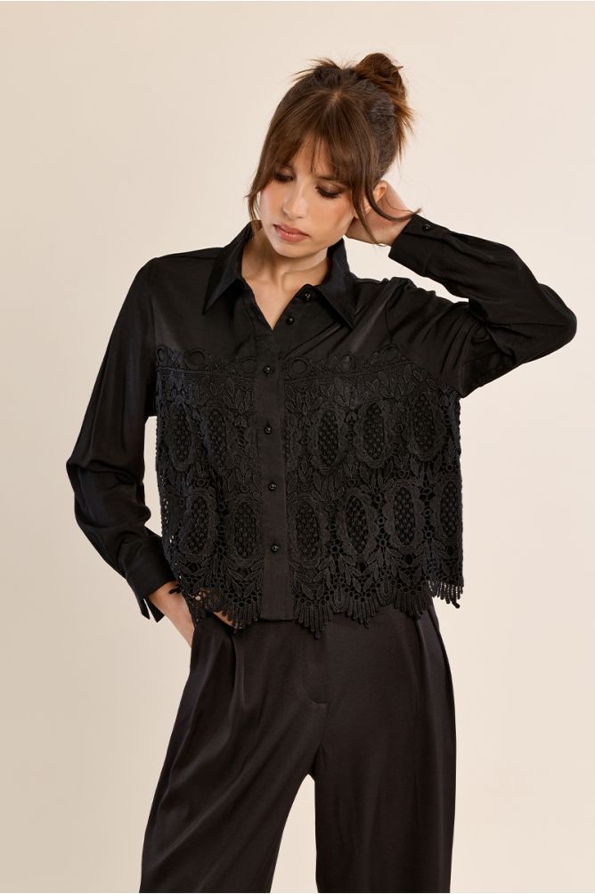 Molly Bracken - Black Embroidered Blouse