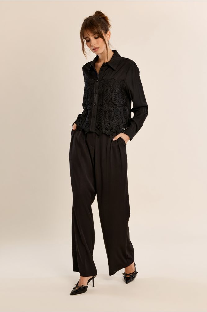 Molly Bracken - Black Embroidered Blouse