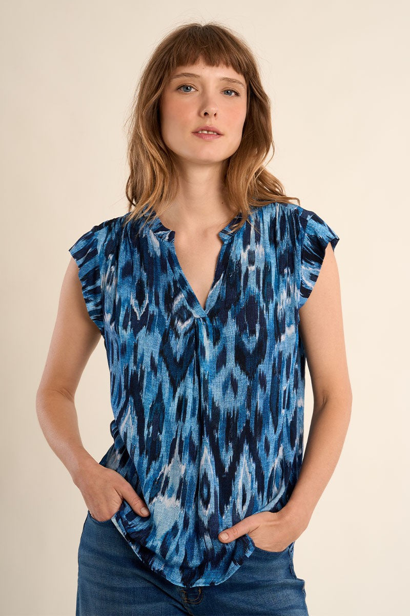 Molly Bracken - Blue Pattern Blouse