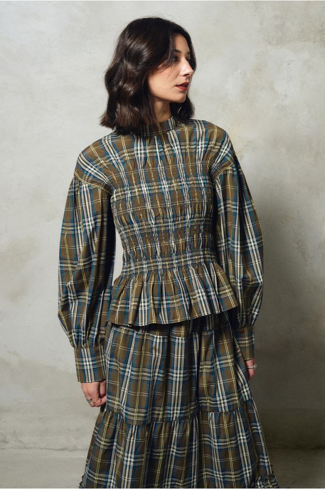Molly Bracken - Cotton Check Poplin Shirt