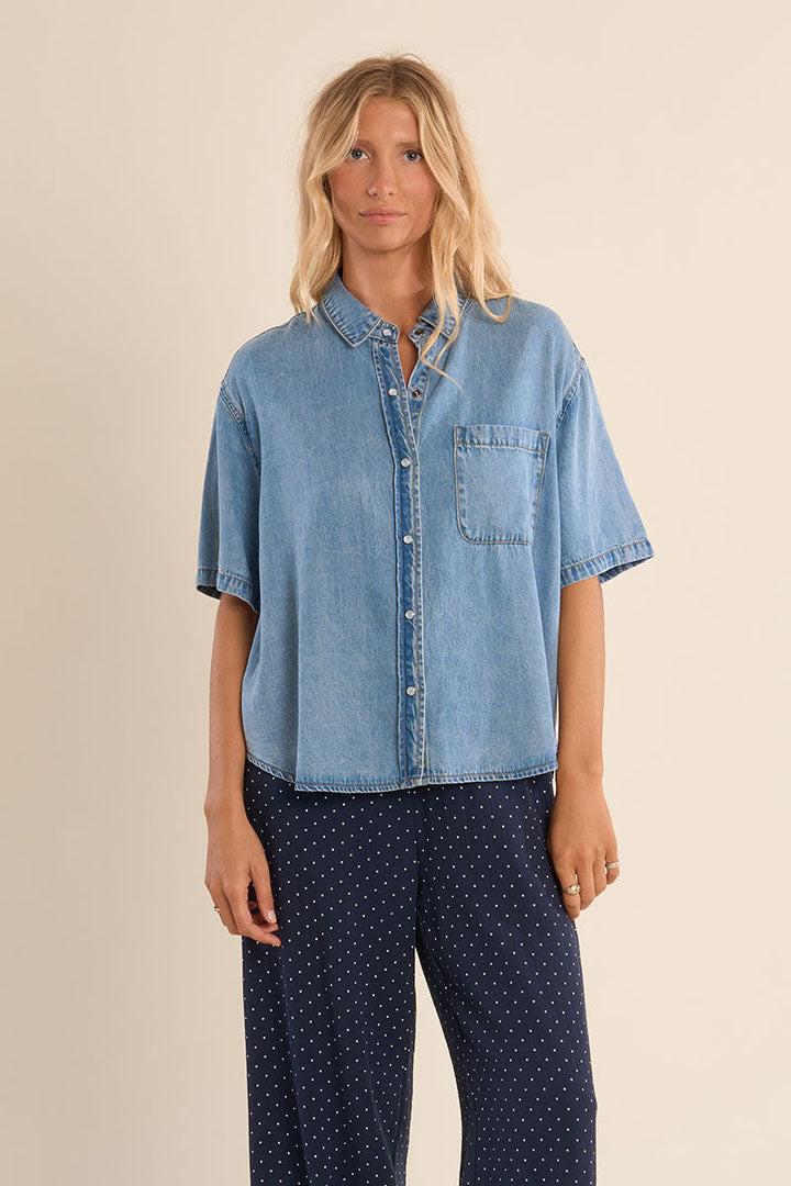 Molly Bracken - Denim Blue Blouse