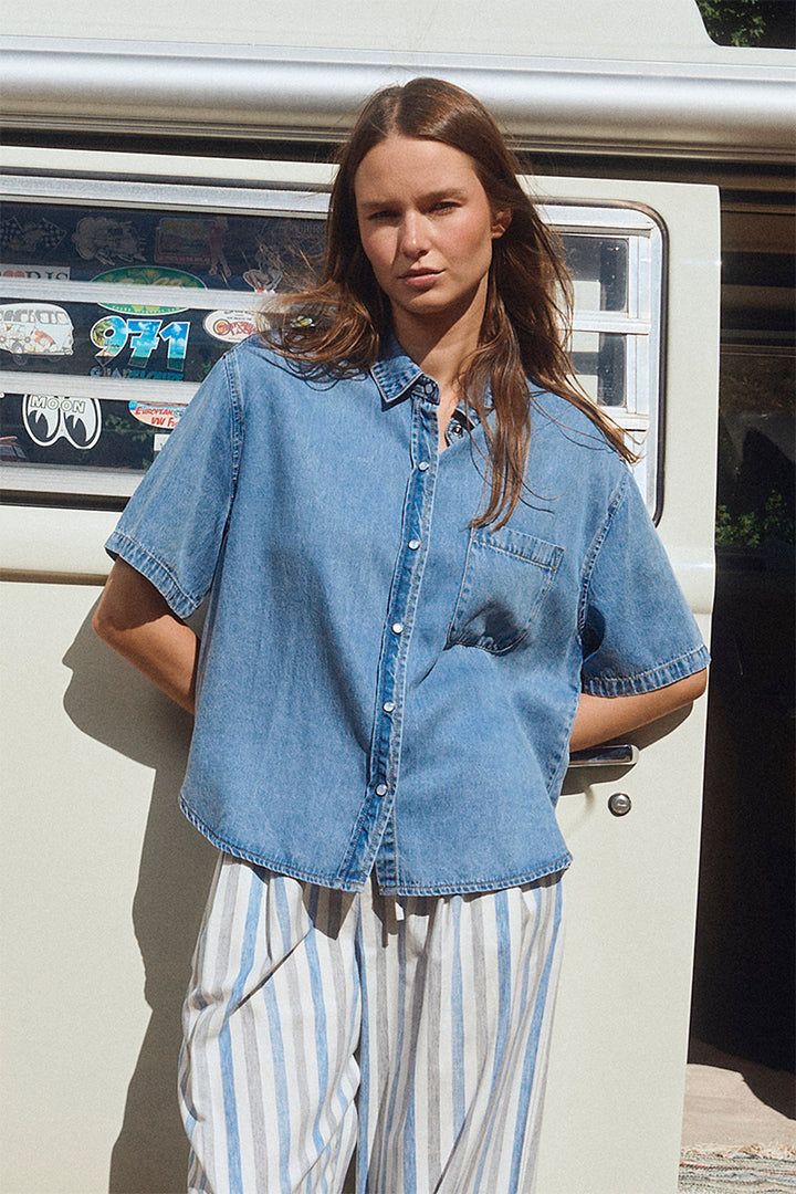 Molly Bracken - Denim Blue Blouse