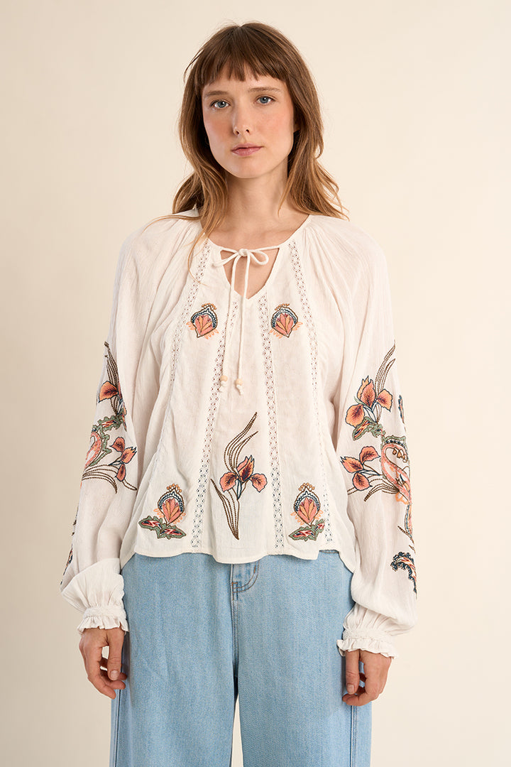 Molly Bracken - Floral Embroidered Blouse
